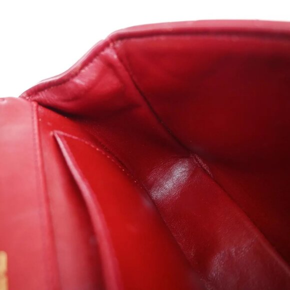 CHANEL CC Mini Matelasse Chain Shoulder Bag Leather Red GHW Vintage - Picture 4 of 16